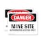 Signmission Mine Site Authorized Access Only Danger Sign, Plastic, 10in W x 7in L, 2PK OS-2PACK-DS-P-710-L-1912 - alternate 1